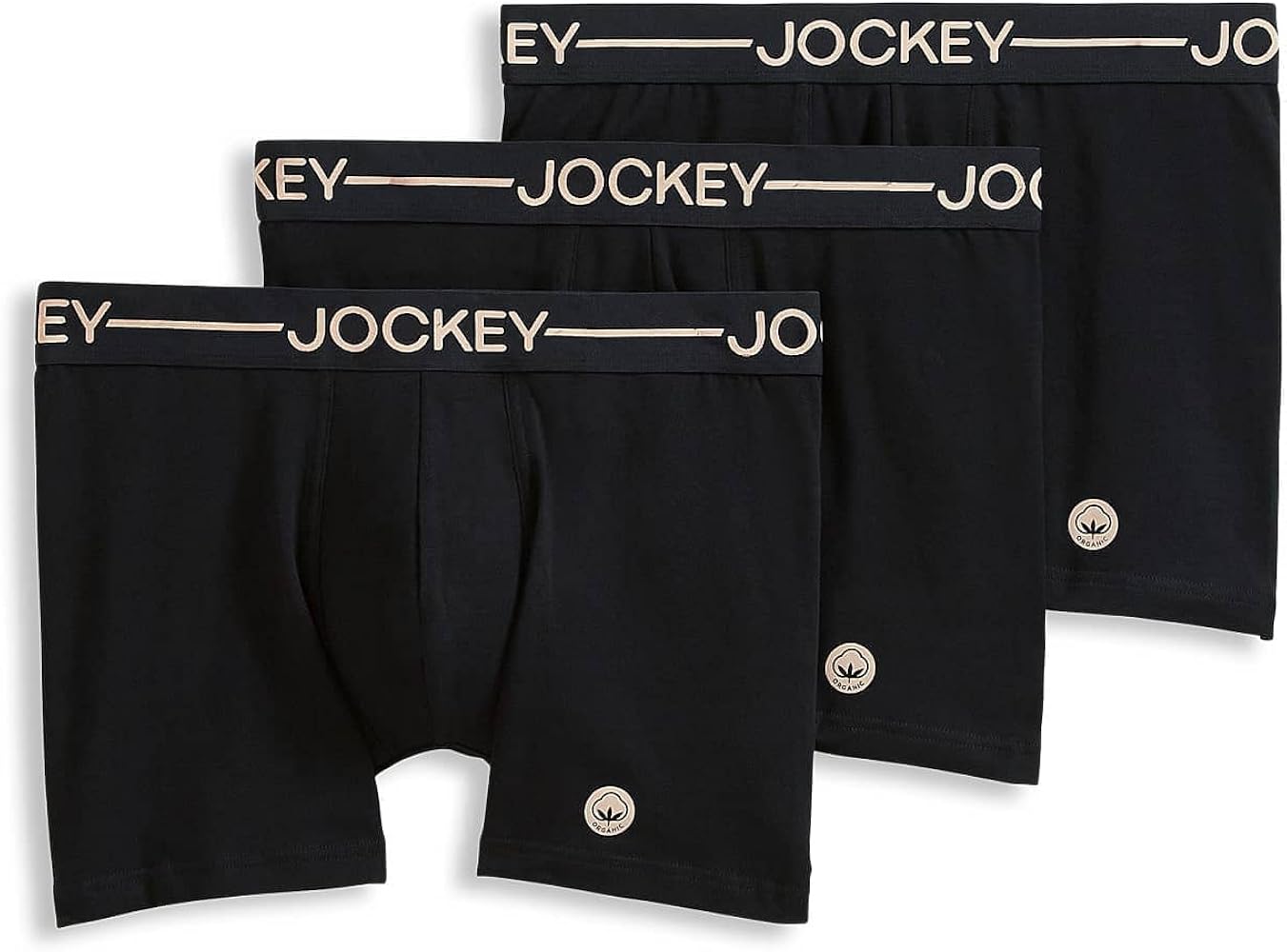 Jockey Men's Underwear Organic Cotton Stretch 4" Trunk - 3 Pack