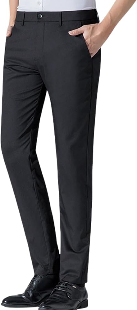 Flexcomfy Mens Pants, Flexcomfy High Waist Straight Fit Stretch Pants, Lightweight Casual Work Pants Golf Trousers