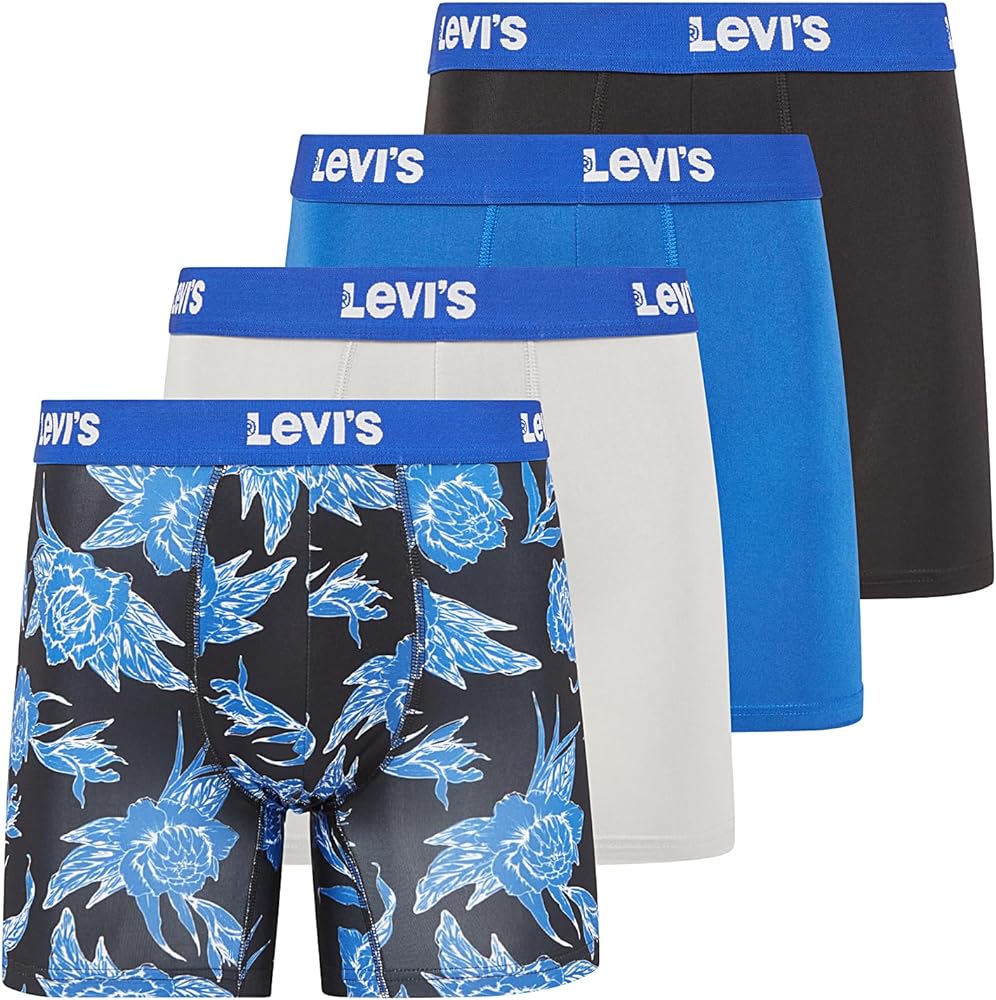 Levi's Mens Underwear Microfiber Boxer Brief for Men Ultra Soft 4 Pack