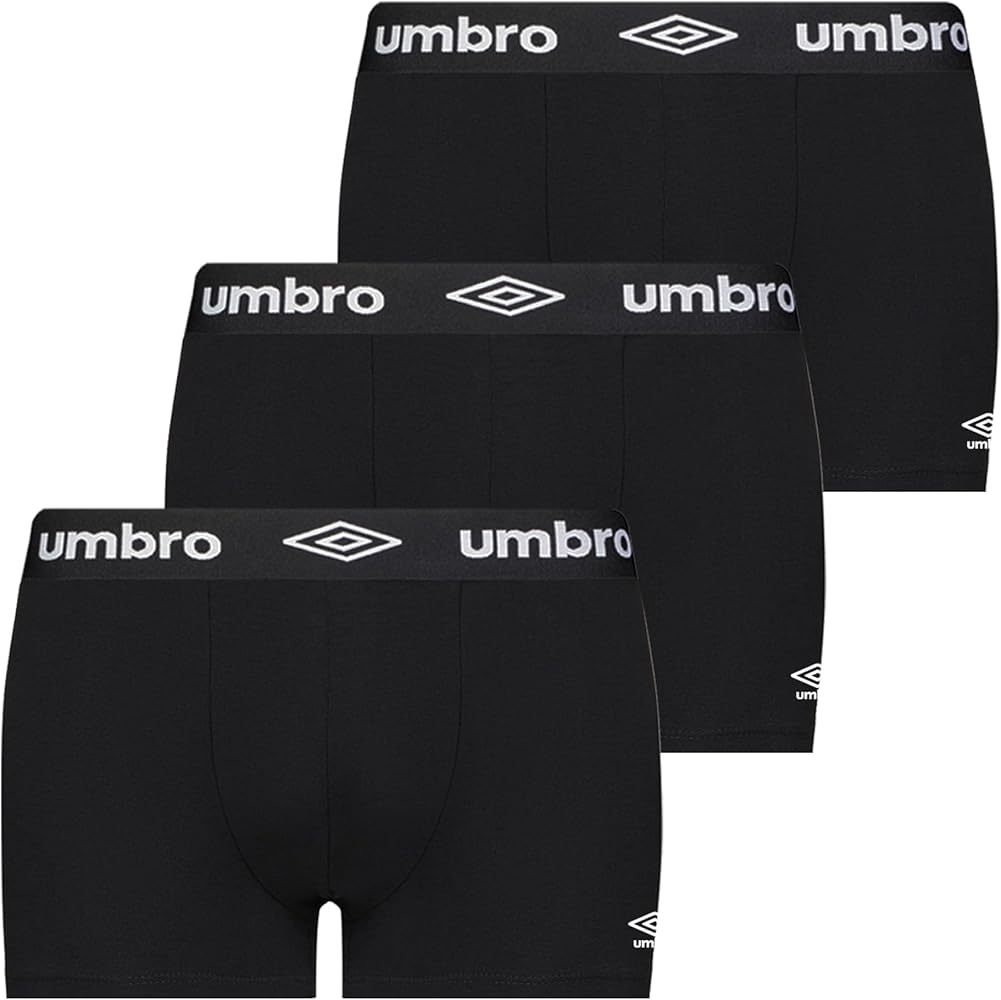 Umbro Essential Stretch Men’s Trunk – 3 Pack, Men’s Underwear Trunks, Soft & Comfortable Waistband, Anti-Chafing