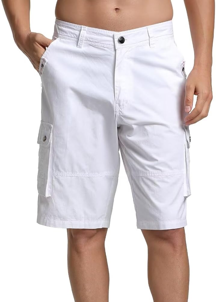 Mens Classic Cargo Shorts, Relaxed Fit Multi Pocket Casual Short for Men