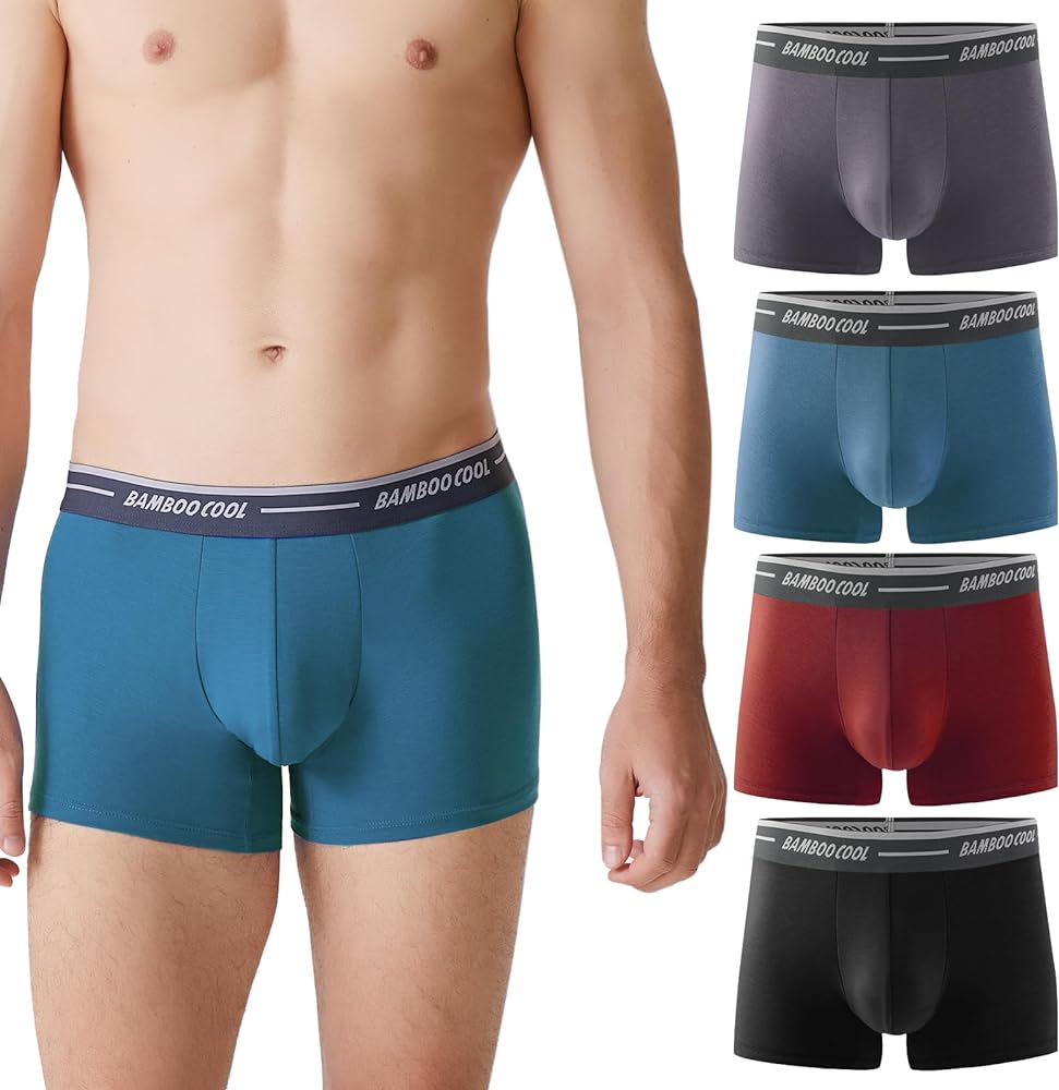 BAMBOO COOL Mens Underwear Trunks Ultra Soft Trunks for Man Stretch Sport Underwears(5 pack)……