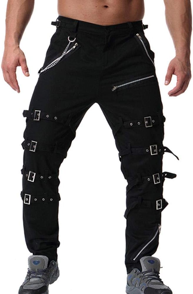 AKARMY Men's Fashion Hiphop Rock Punk Gothic Pants Techwear Sport Hiking Riding Cotton Casual Cargo Pants