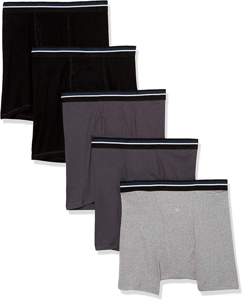 Amazon Essentials Men's Tag-Free Boxer Briefs Underwear, Pack of 5