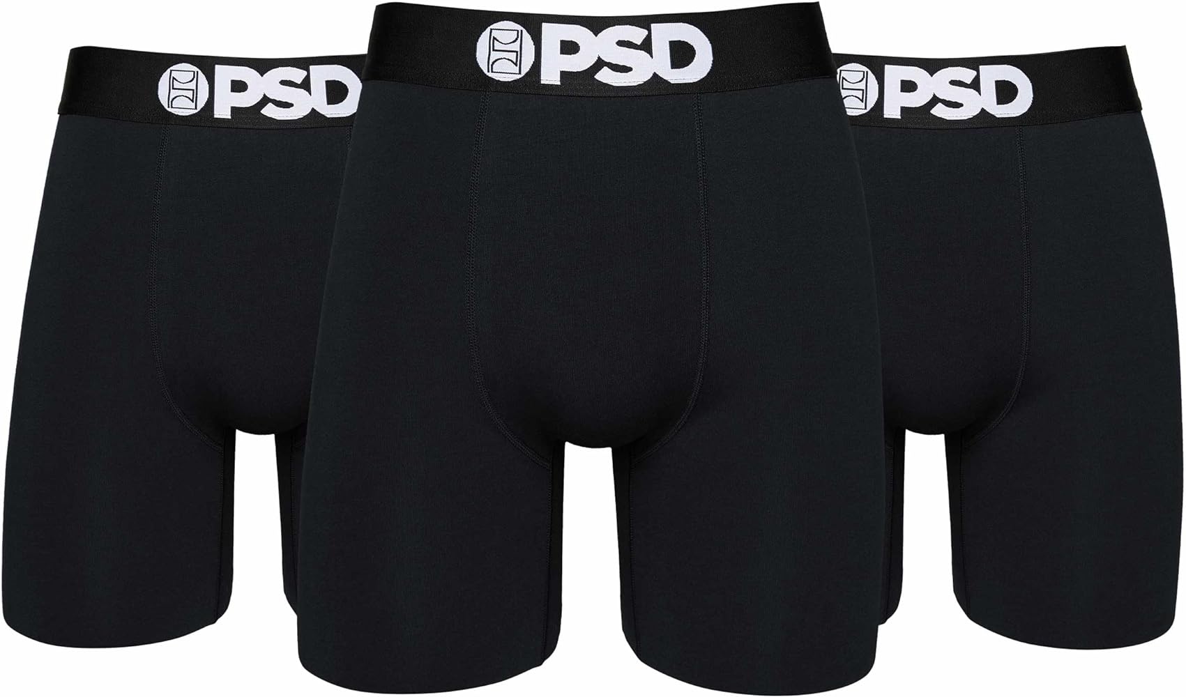 PSD Men's Basic Solid Boxer Briefs - 7 Inch Inseam Breathable and Supportive Men's Underwear with Moisture-Wicking Fabric