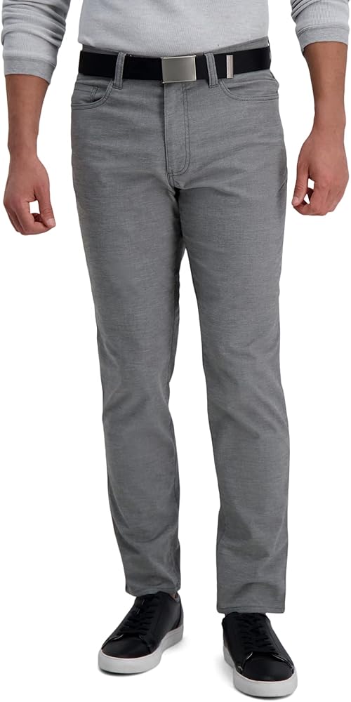 Haggar Men's The Active Series Slim/Straight Fit Flat Front Pant