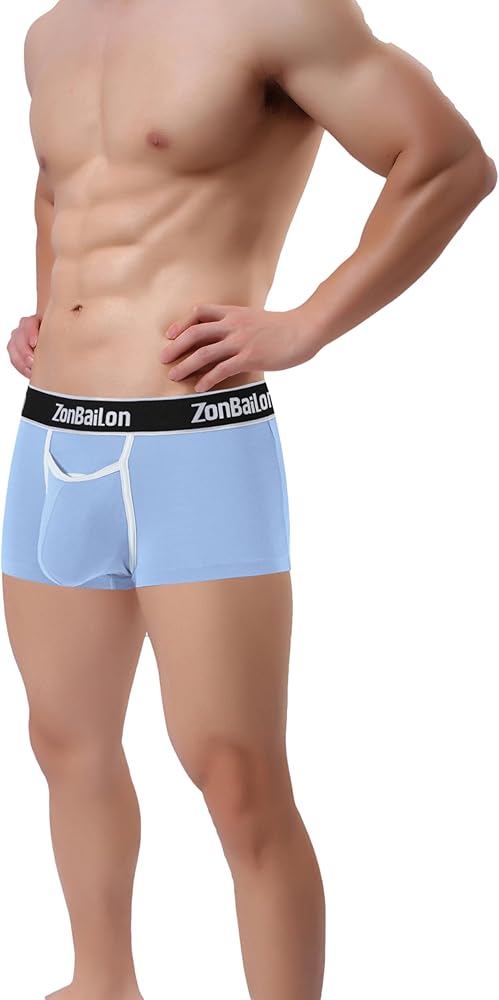 Men's Boxer Underwear with Enhancing Bulge Pouch Short Leg Low Rise Briefs