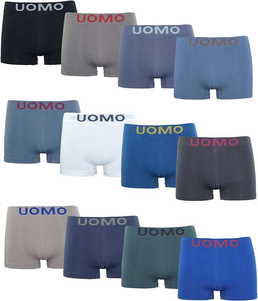 Seamless Nylon Boxer Briefs 12Pack Breathable and Soft Underwear for Men