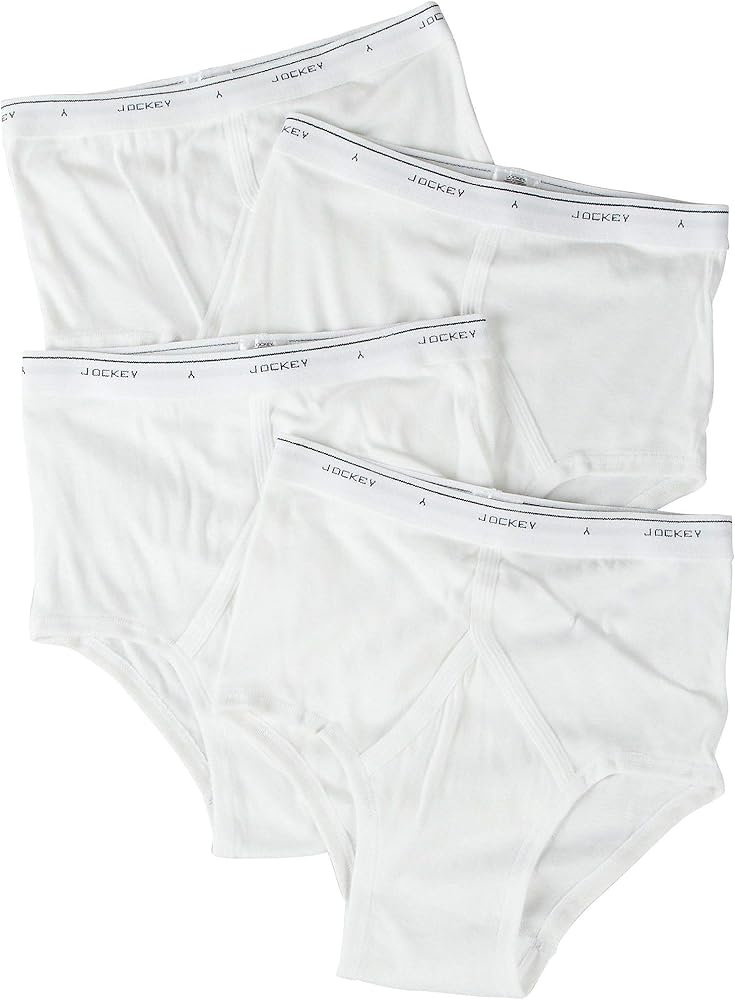 Jockey Mens Classic Bonus Pack Full-Rise Brief (4-Pack + 1 Free) White 36