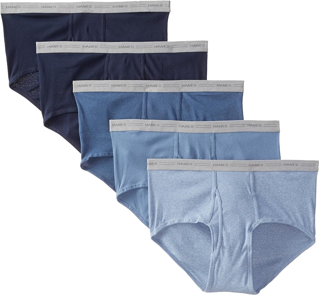 Hanes Mens 5-Pack Big Mid-Rise Waistband Briefs