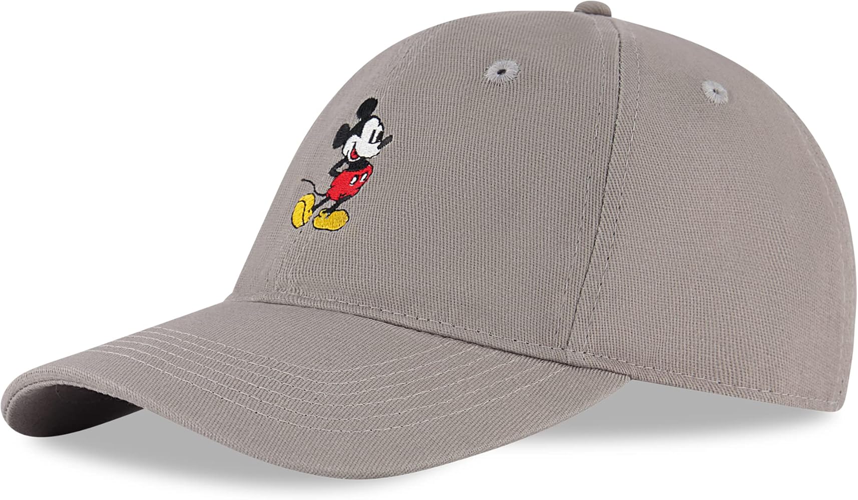 Disney Men's Baseball Cap, Mickey Mouse Adjustable Hat for Adult, Warm Grey, One Size