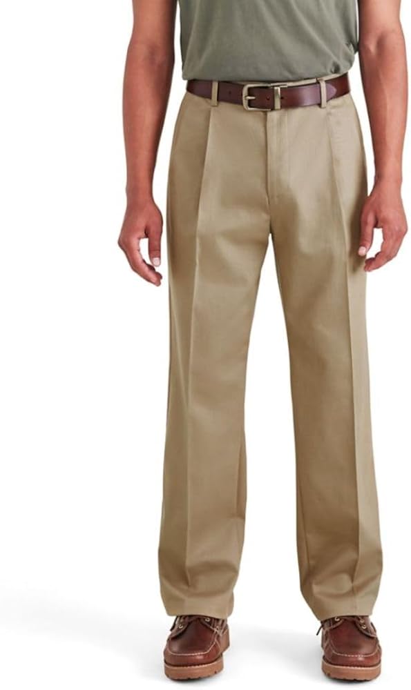 Dockers Men's Relaxed Fit Signature Iron Free Khaki with Stain Defender Pants-Pleated