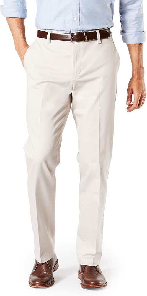 Dockers Men's Straight Fit Signature Lux Cotton Stretch Khaki Pant-Creased