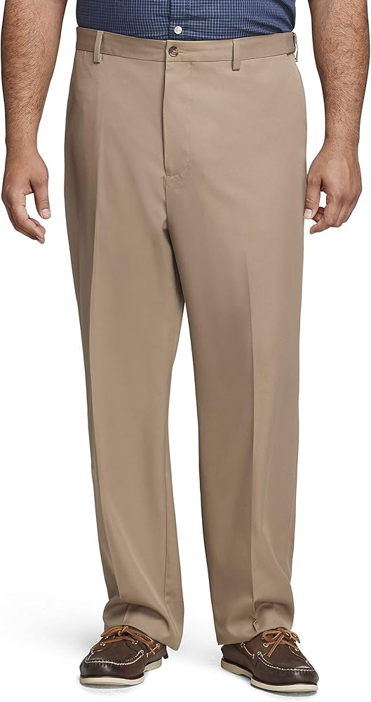 IZOD Men's Big & Tall Flat Front Straight Fit Solid Dress Pant