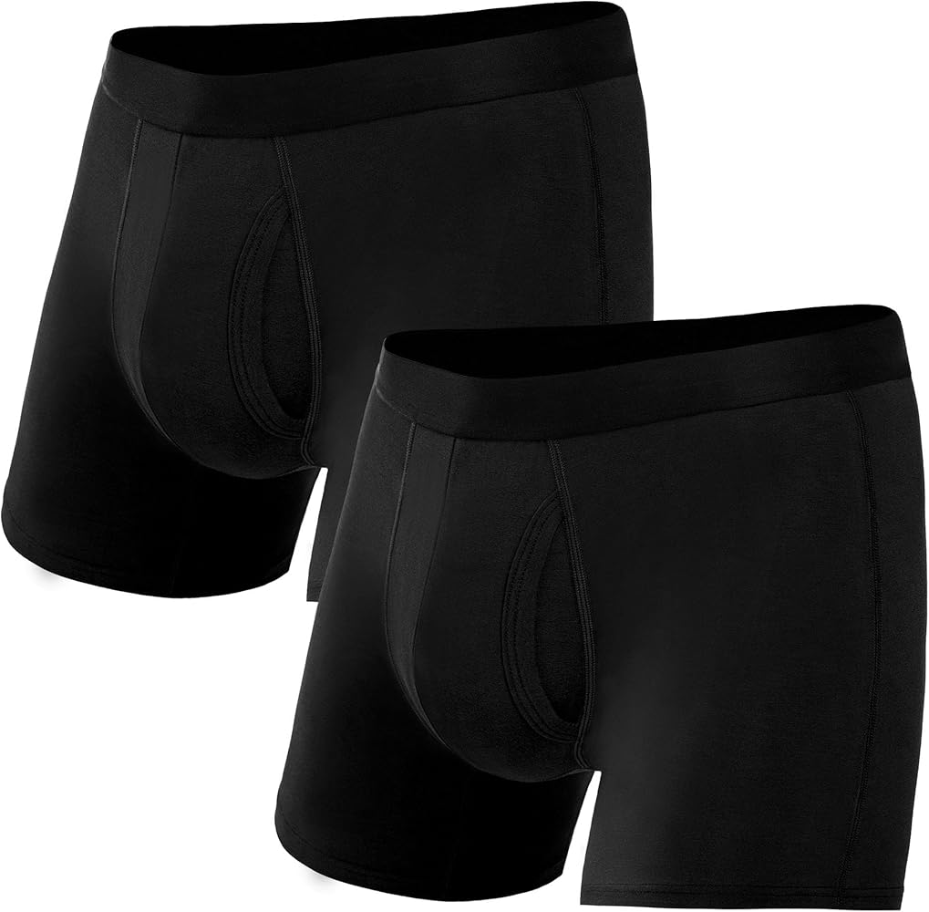 Organic Cotton Mens Boxer Briefs Anti-Chafing Moisture-Wicking Cooling Underwear for Sports & Daily Wear