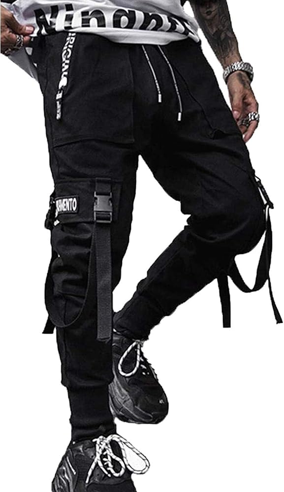 Men's Joggers Punk Cargo Baggy Techwear Hip Hop Harem Streetwear Tactical Track Pants