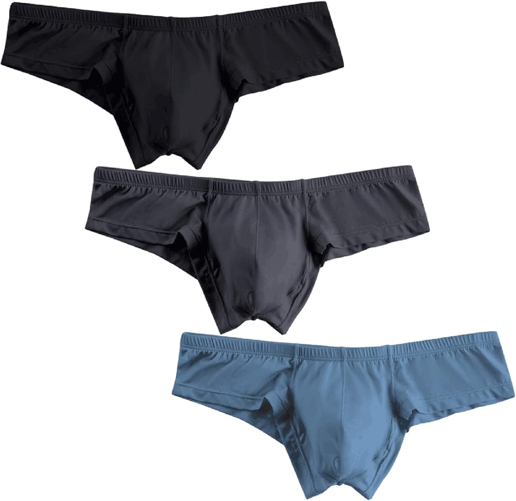 Men's Underwear Micro Modal Bikini Briefs Low Rise Half Back Coverage Silky Touch Underpants Multipack