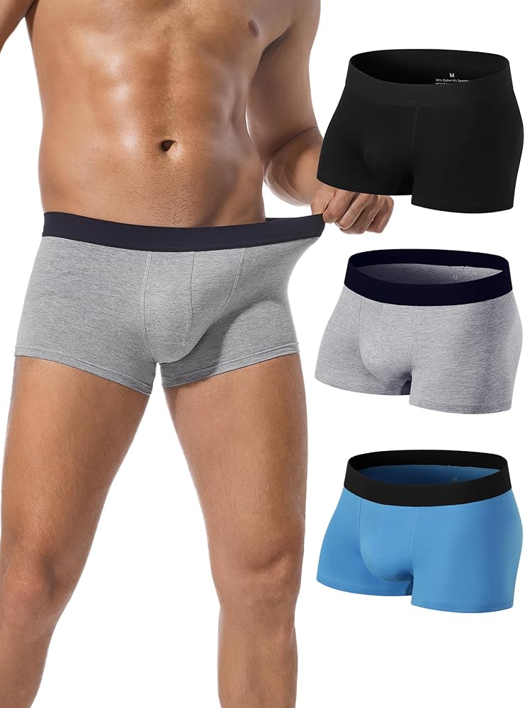 Men's Trunk Underwear Classic Cotton Stretchy Briefs Pack with Comfortable Waistband 3 Pack