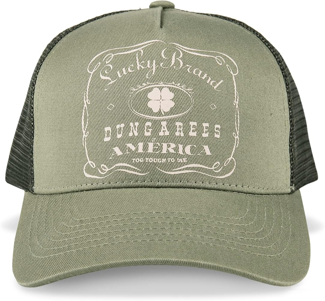 Lucky Brand Standard Trucker Mesh-back Cap with Adjustable Snapback for Men and Women (One Size Fits Most)