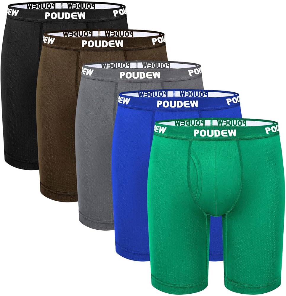 Men's Underwear, Athletic Performance Mesh Boxer Briefs for Men, Pack of 5