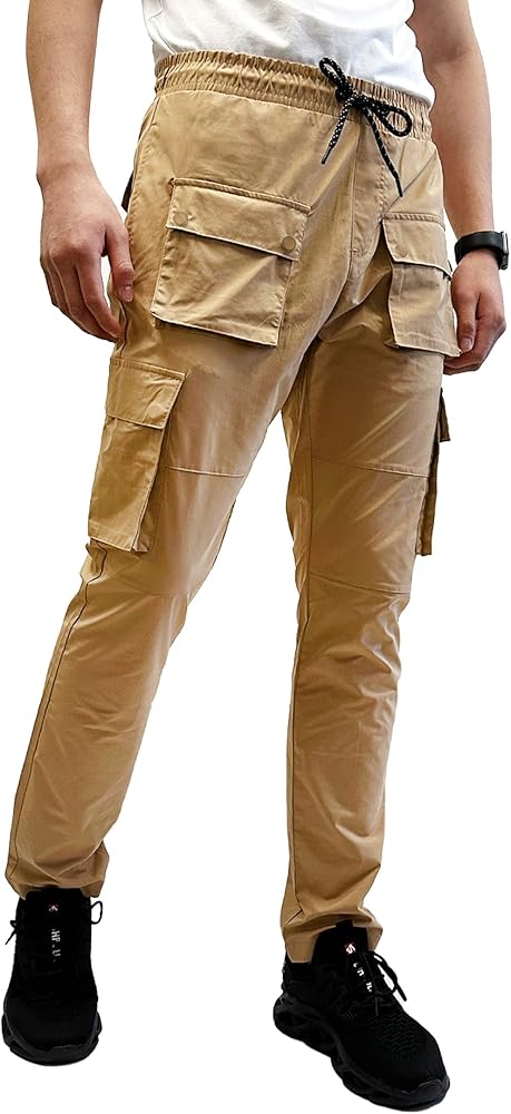 Southpole Men's Lightweignt Tech Woven Nylon Pants, Water Resistant, Quick Dry, 4 Pockets