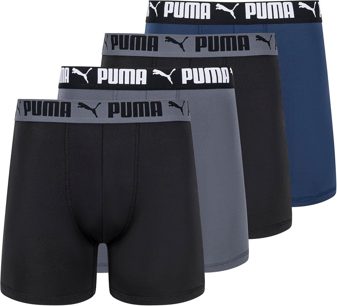 PUMA Men's 4 Pack Active Stretch Boxer Briefs