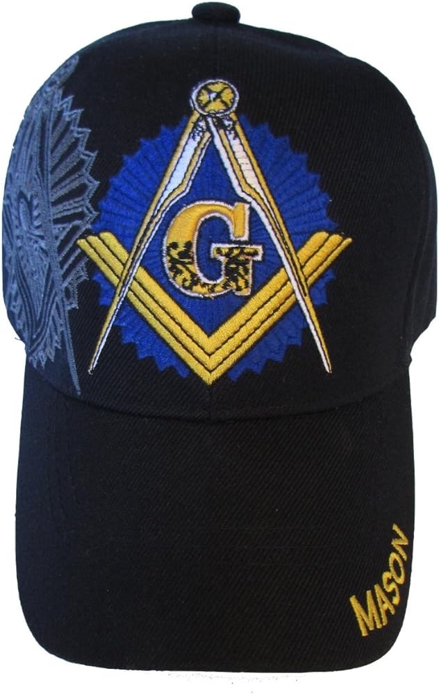 USA Headwear Freemason Embroidered Black Adjustable Hat Mason Masonic Lodge Baseball Cap (Black)