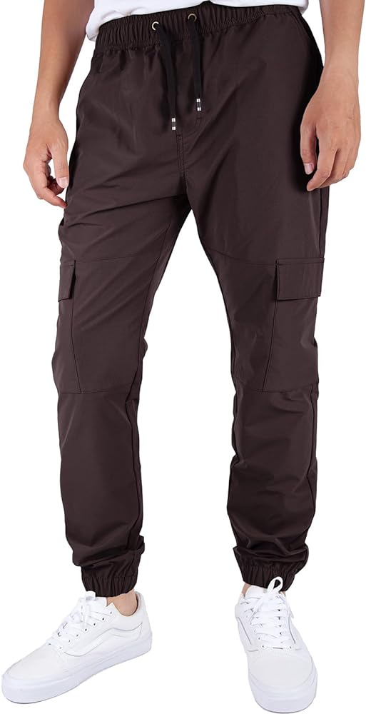 ITALYMORN Mens Lightweigt Joggers Cargo Elastic Waist Work Pants Travel Pants with Pockets