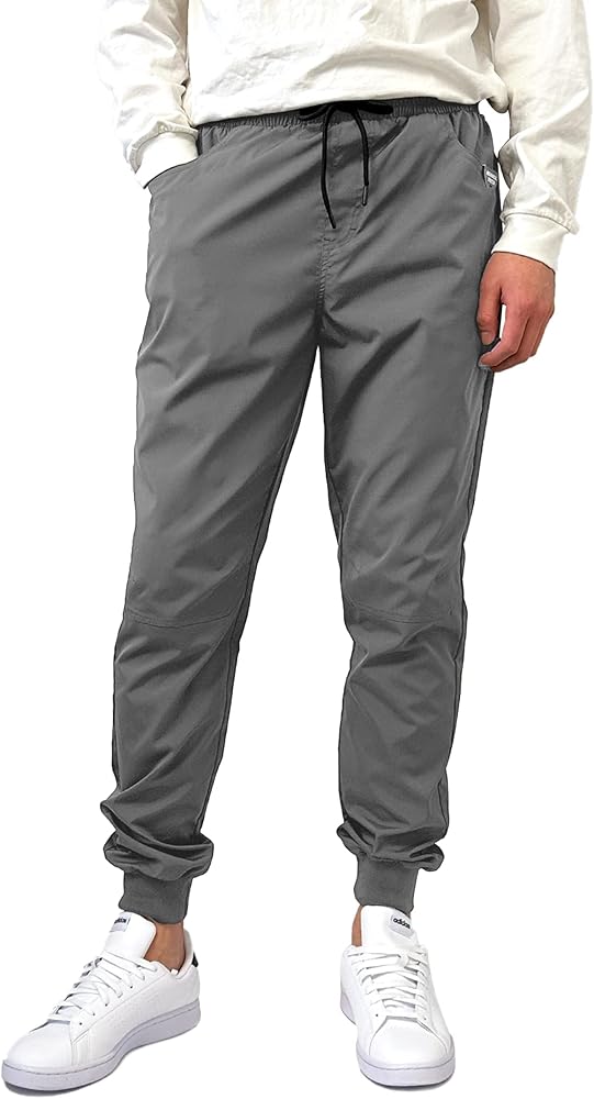 Southpole Men's Basic Tech Woven Track Jogger Pants, Quick Dry, Lightweight, Stretchable