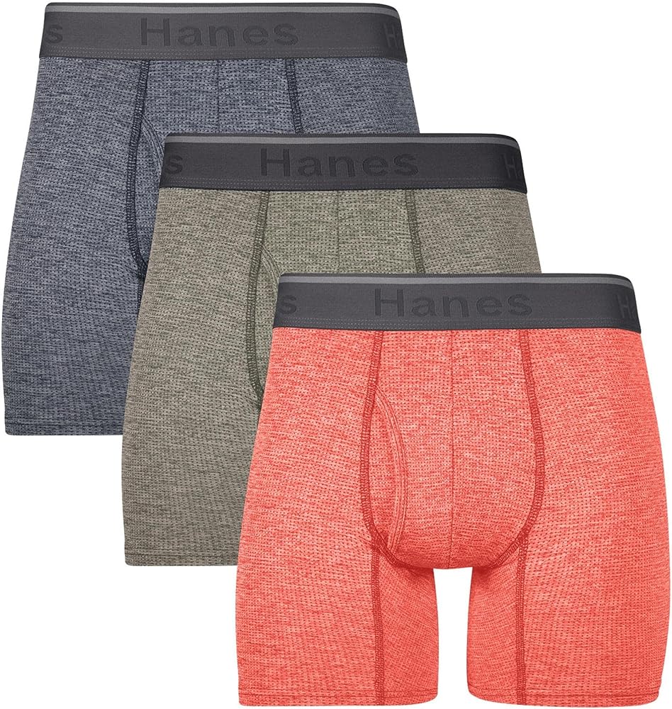 Hanes Men's Comfort Flex Fit Breathable Stretch Mesh Boxer Brief 3 Pack