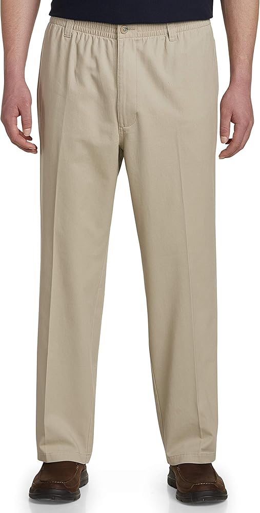 Harbor Bay by DXL Men's Big and Tall Elastic-Waist Pants