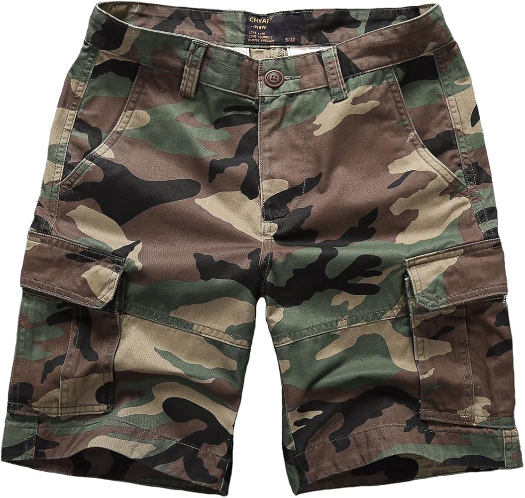 SINAIRSOFT Men's Millitary Shorts,Tactical Camouflage Outdoor Casual Shorts,Multi-Pocket Relaxed Fit Quick Dry Cargo Shorts