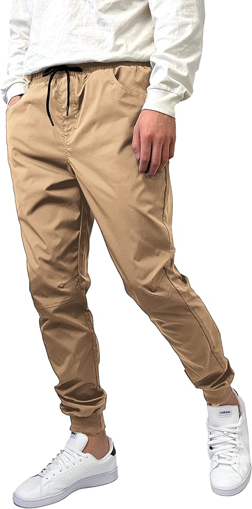 Southpole Men's Basic Tech Woven Track Jogger Pants, Quick Dry, Lightweight, Stretchable