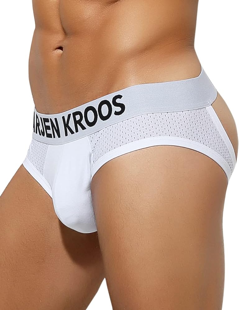 Arjen Kroos Men's Jockstrap Underwear Breathable Mesh Athletic Supporter Cotton Pouch Jock Briefs