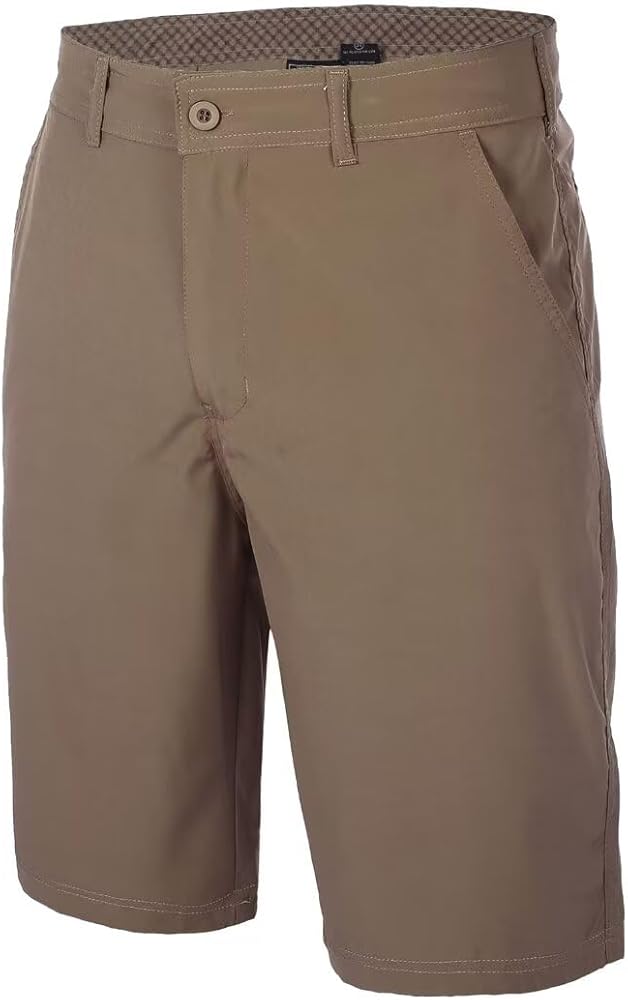 Mens Classic Shorts, Men Flat Front Shorts,Multi Pocket Stretch