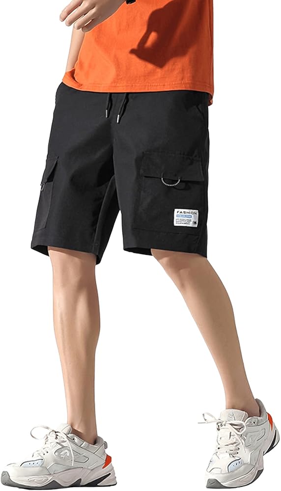 Milumia Men's Drawstring Waist Cargo Shorts Straight Leg with Pockets