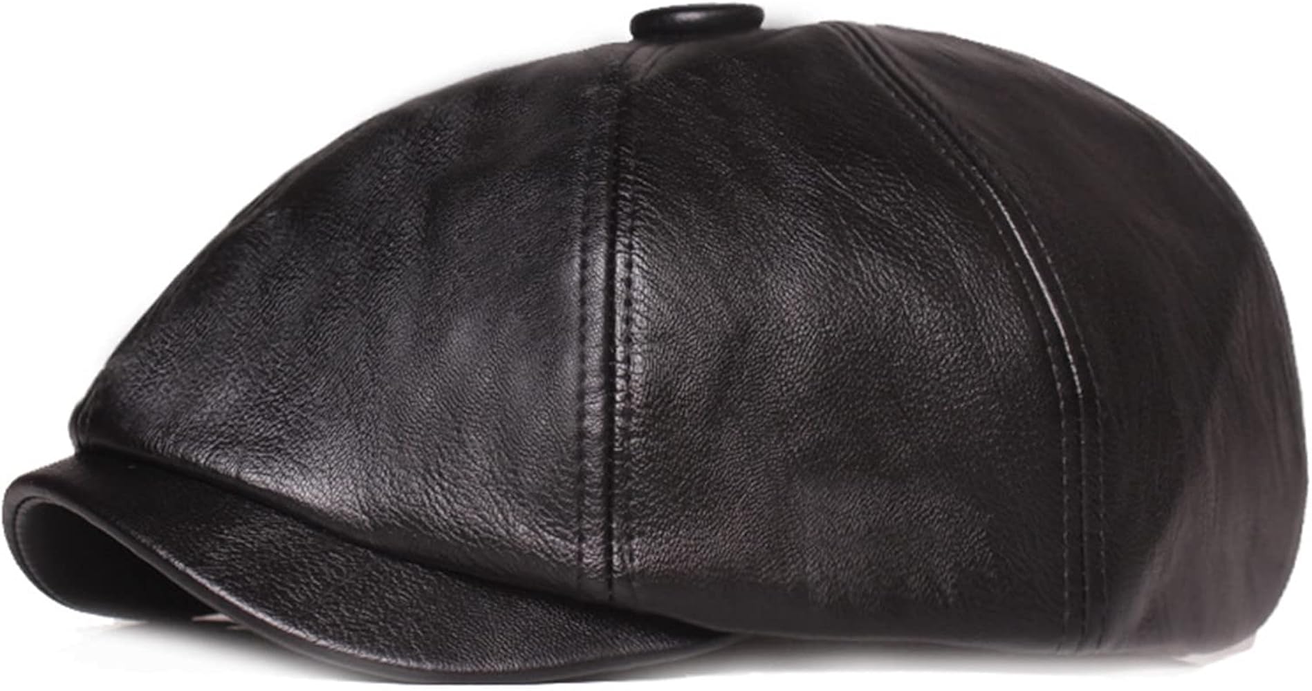 Faux Leather Ivy Irish Caps 8 Panel Cabbie Beret Newsboy Hat