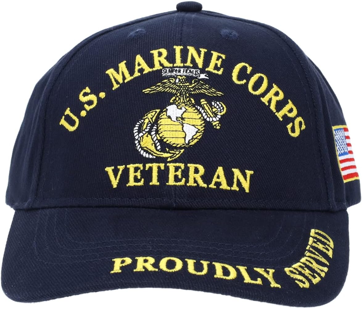 Eagle Emblems Marines Veteran Cap, Blue, Standard