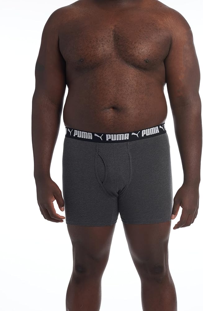 PUMA Men's Big & Tall 3 Pack Cotton Stretch Boxer Briefs