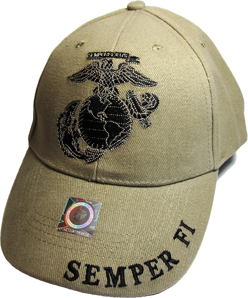 EagleEmblems United States Marine Logo Eagle Subdued Hat Cap USMC Tan One Size