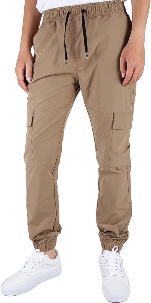 ITALYMORN Mens Lightweigt Joggers Cargo Elastic Waist Work Pants Travel Pants with Pockets