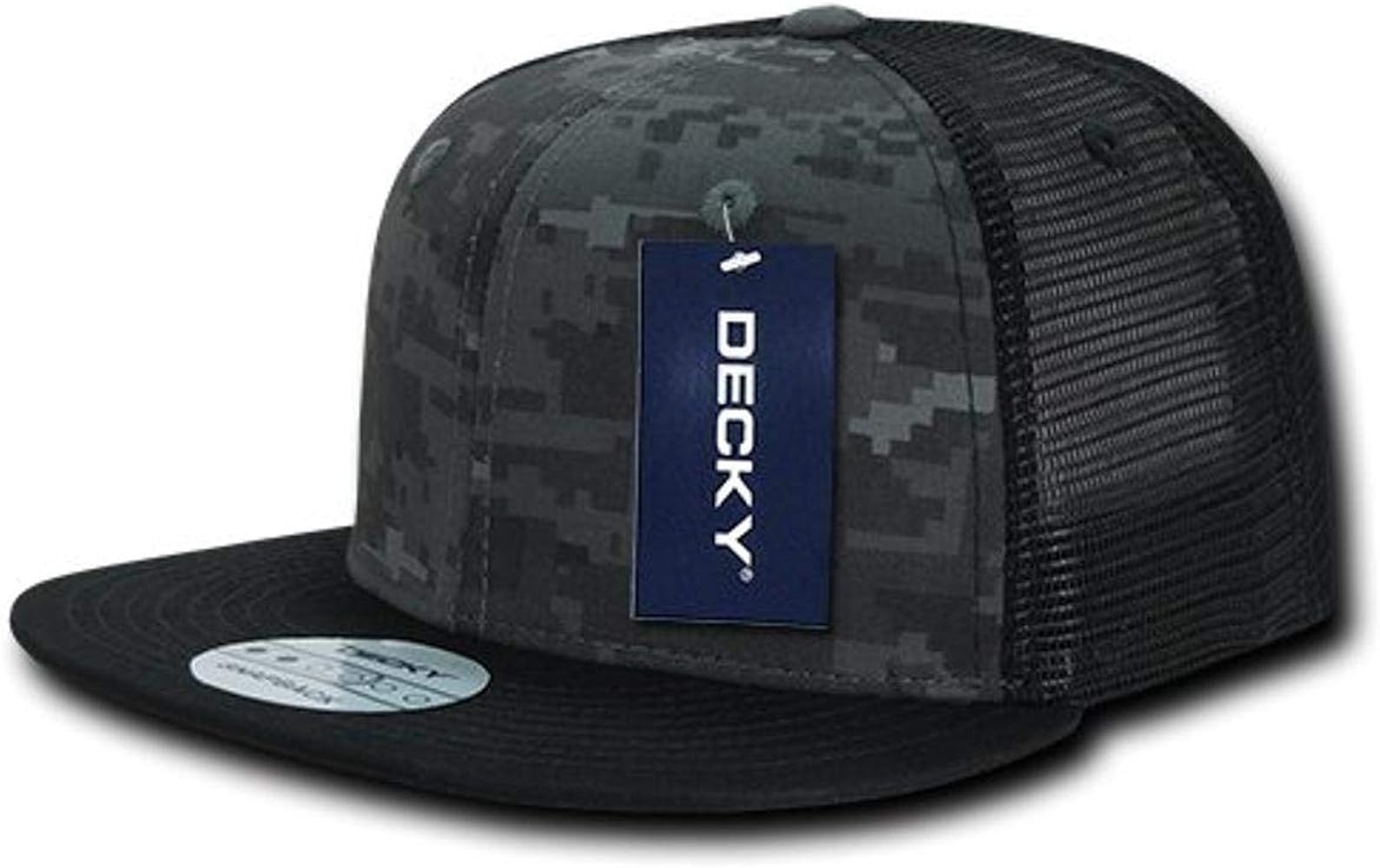 DECKY Camo Flat Bill Trucker, Black/Night