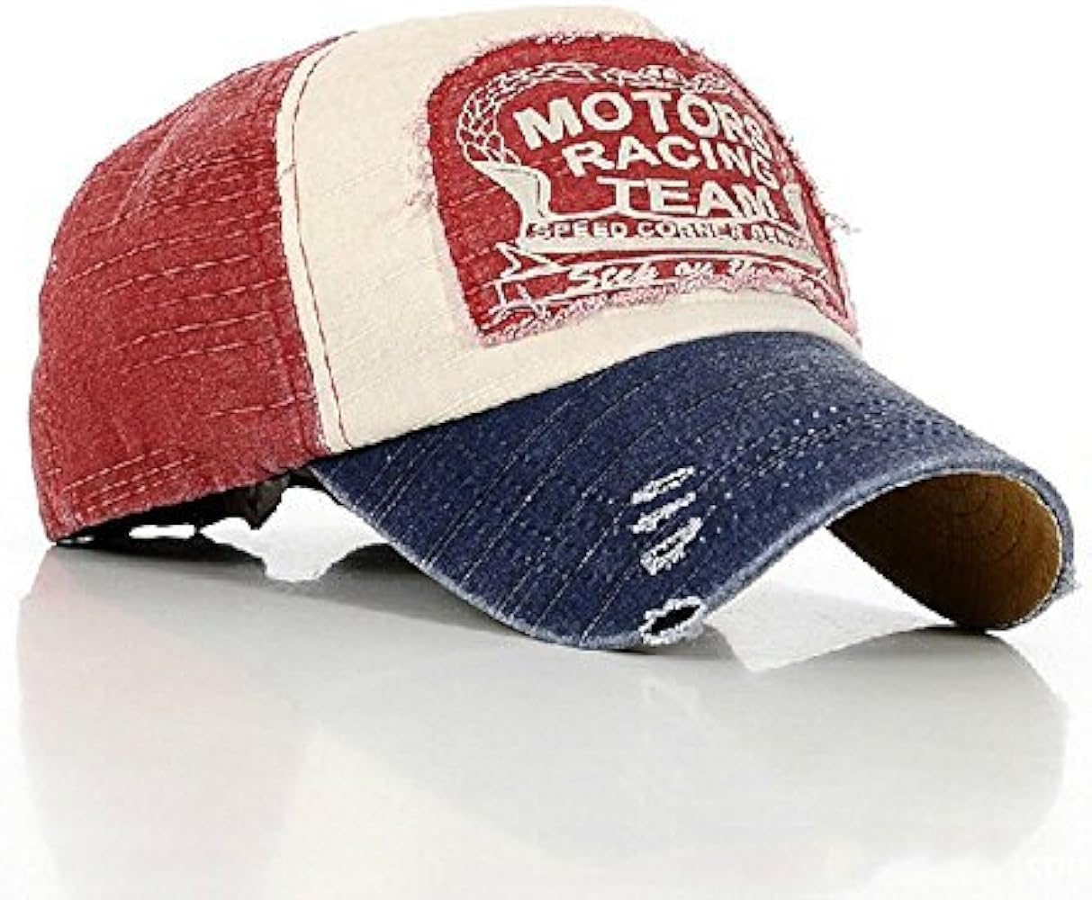 Hot Red Distressed Vintage Cotton Baseball Cap Snapback Trucker Hiking Hat