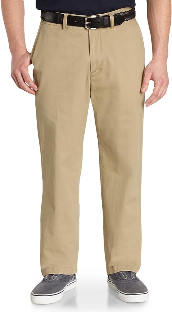 Nautica Men's Big and Tall Twill Flat-Front Pant