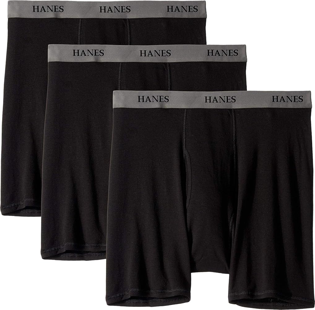 Hanes Mens Core Cotton Platinum Boxer Briefs Pack