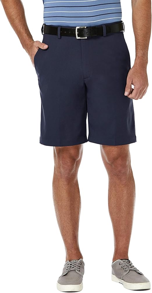 Haggar Men's Cool 18 Pro Straight Fit Flat Front 4-Way Stretch Expandable Waist Short (Regular and Big & Tall Sizes)