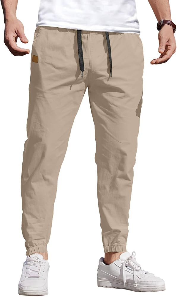 COOFANDY Mens Casual Joggers Pants Elastic Drawstring Chino Cargo Pants Hiking Outdoor Track Sweatpants