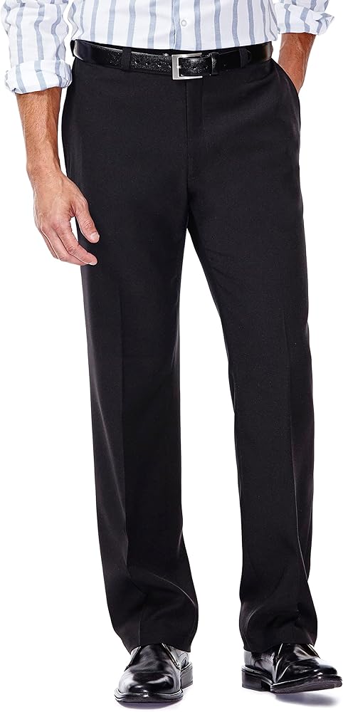 HAGGAR Mens E Clo Repreve Stria Classic Fit Flat Front Dress Pant