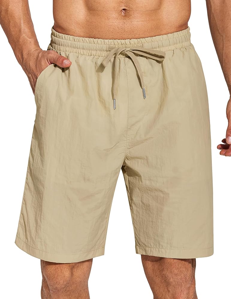 COOFANDY Men's Summer Beach Shorts Lightweight Elastic Waist Drawstring Casual Shorts with Pocket