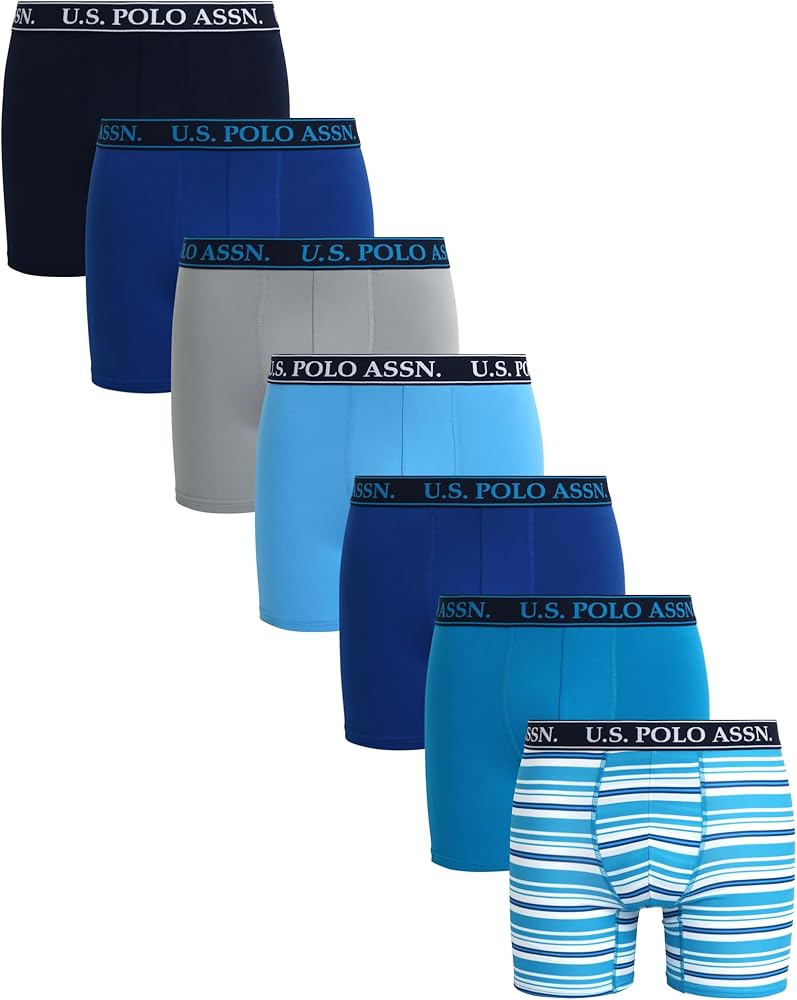 U.S. Polo Assn. Men's Underwear - Ultra Soft Boxer Briefs with Comfort Pouch (7 Pack)